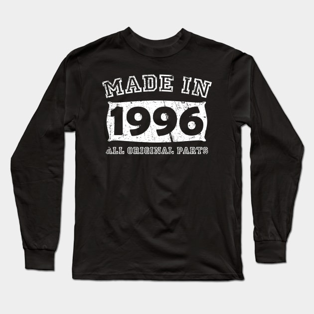 Made 1996 Original Parts Birthday Gifts distressed Long Sleeve T-Shirt by star trek fanart and more